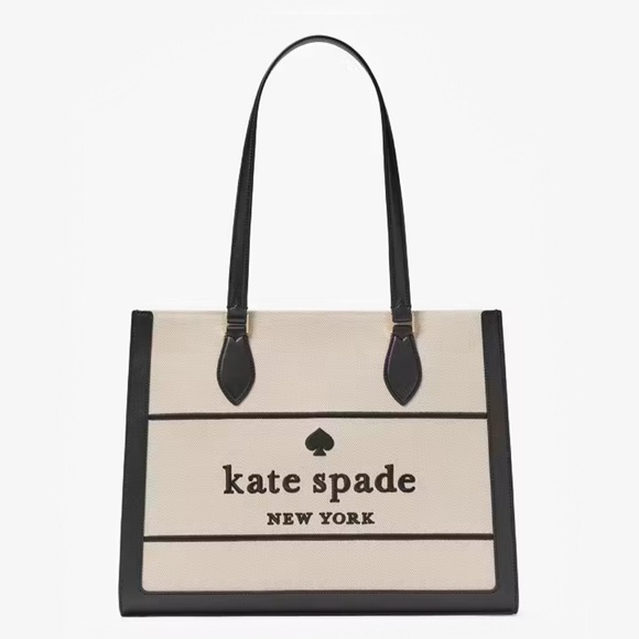 ♠️Kate Spade Ellie Canvas Large Tote, Black Multi NEW NWT